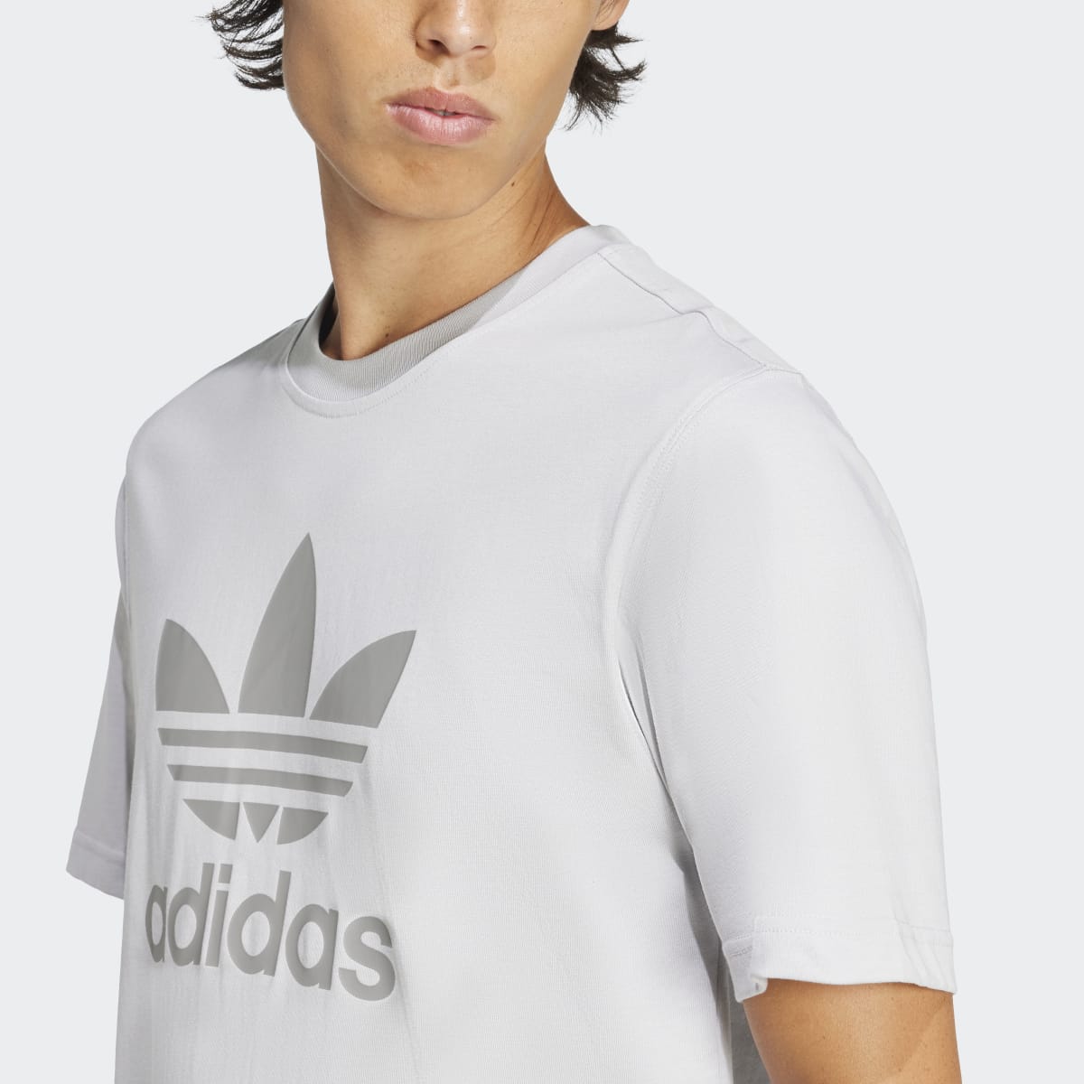 T-shirt de Homem Adicolor Trefoil Cinzento-3