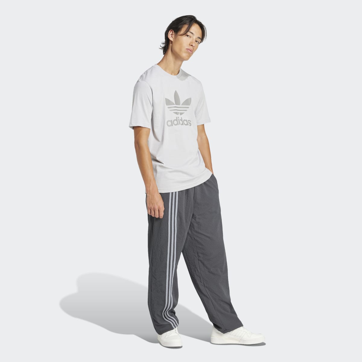 T-shirt de Homem Adicolor Trefoil Cinzento-5