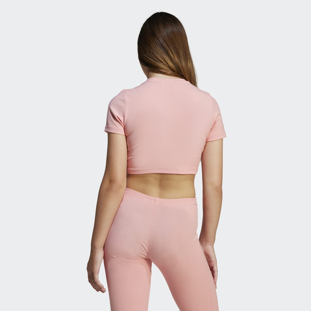 T-shirt Curta de Criança Ribbed Rosa-2