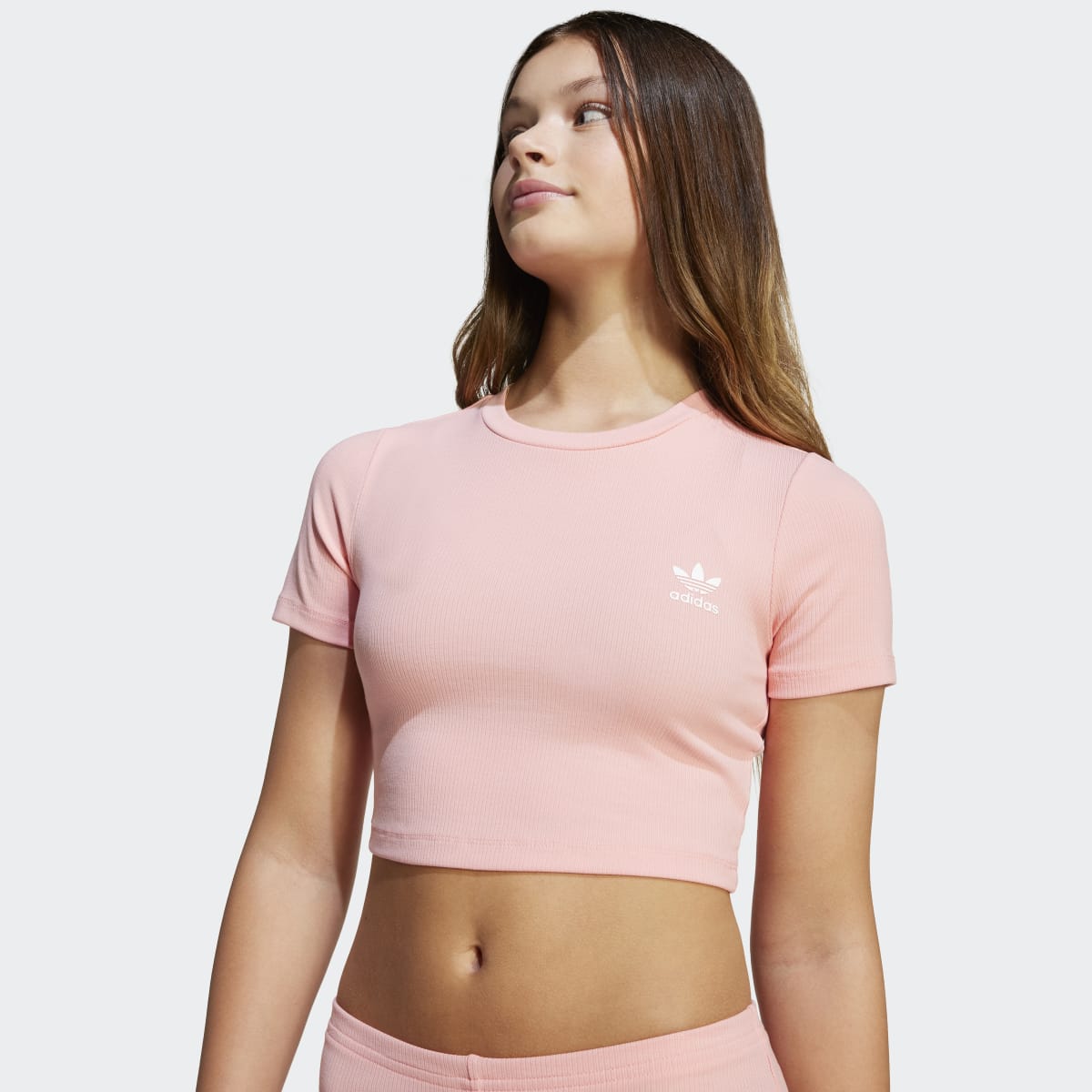 T-shirt Curta de Criança Ribbed Rosa-4