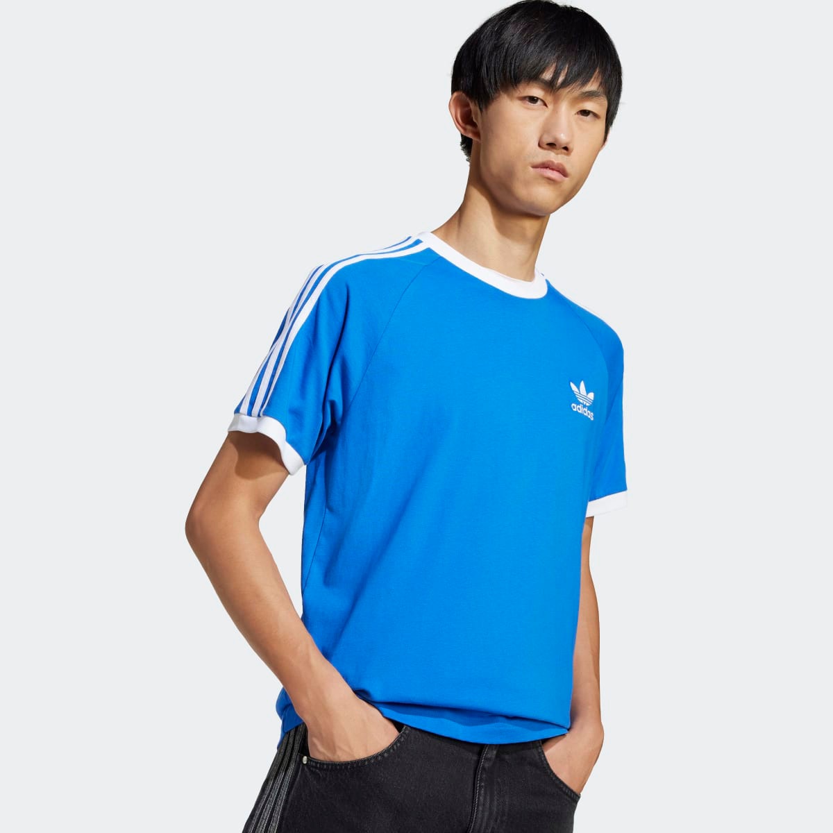 T-shirt de Homem Adicolor Classics 3 Faixas Azul-4