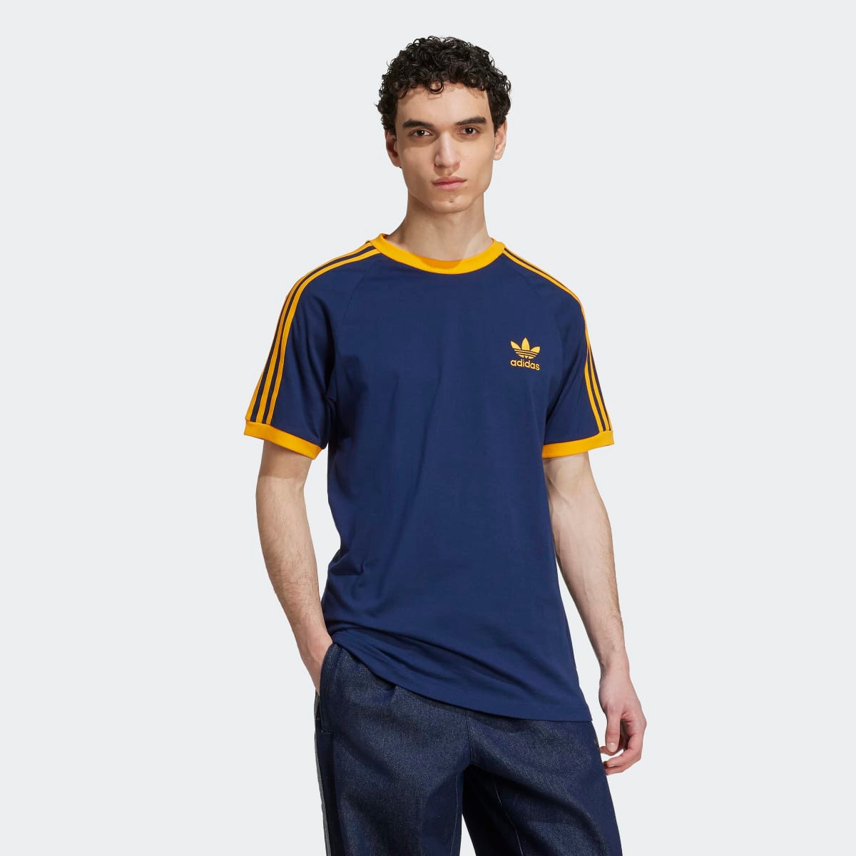 T-shirt de Homem Adicolor Classics 3 Faixas Originals Azul-marinho-1