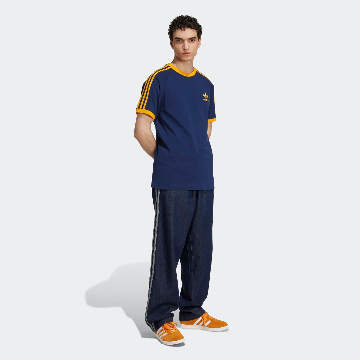T-shirt de Homem Adicolor Classics 3 Faixas Originals Azul-marinho-5