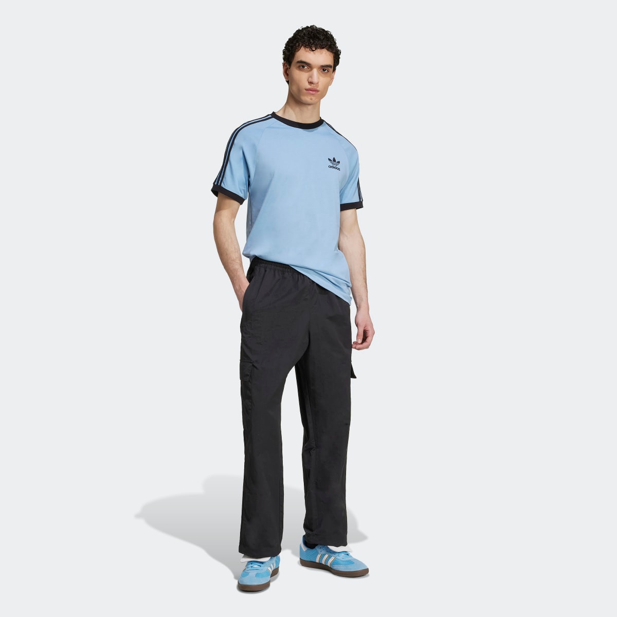 T-shirt de Homem Adicolor Classics 3 Faixas Originals Azul-5