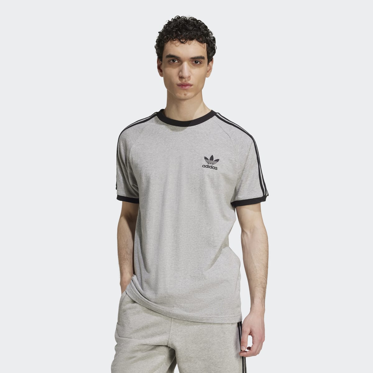 T-shirt Adicolor Classics 3 faixas Originals Cinzento-1
