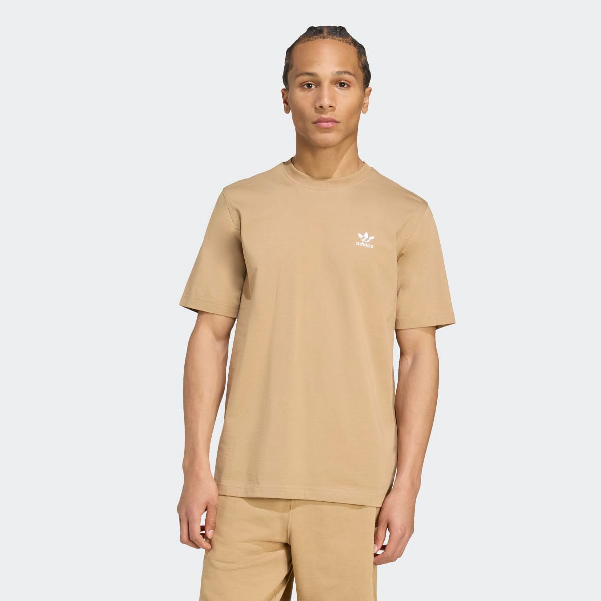 T-shirt de Homem Trefoil Essentials Originals Castanho-1