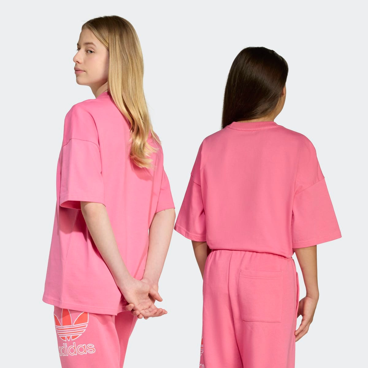 T-shirt de Criança Oversize Trefoil Originals Rosa-2
