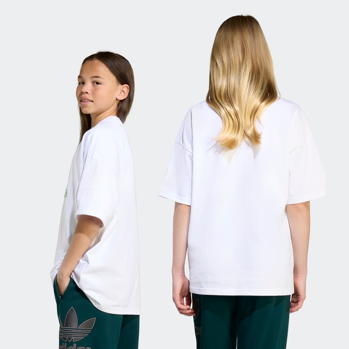 T-shirt de Criança Oversize Trefoil Originals Branco-2