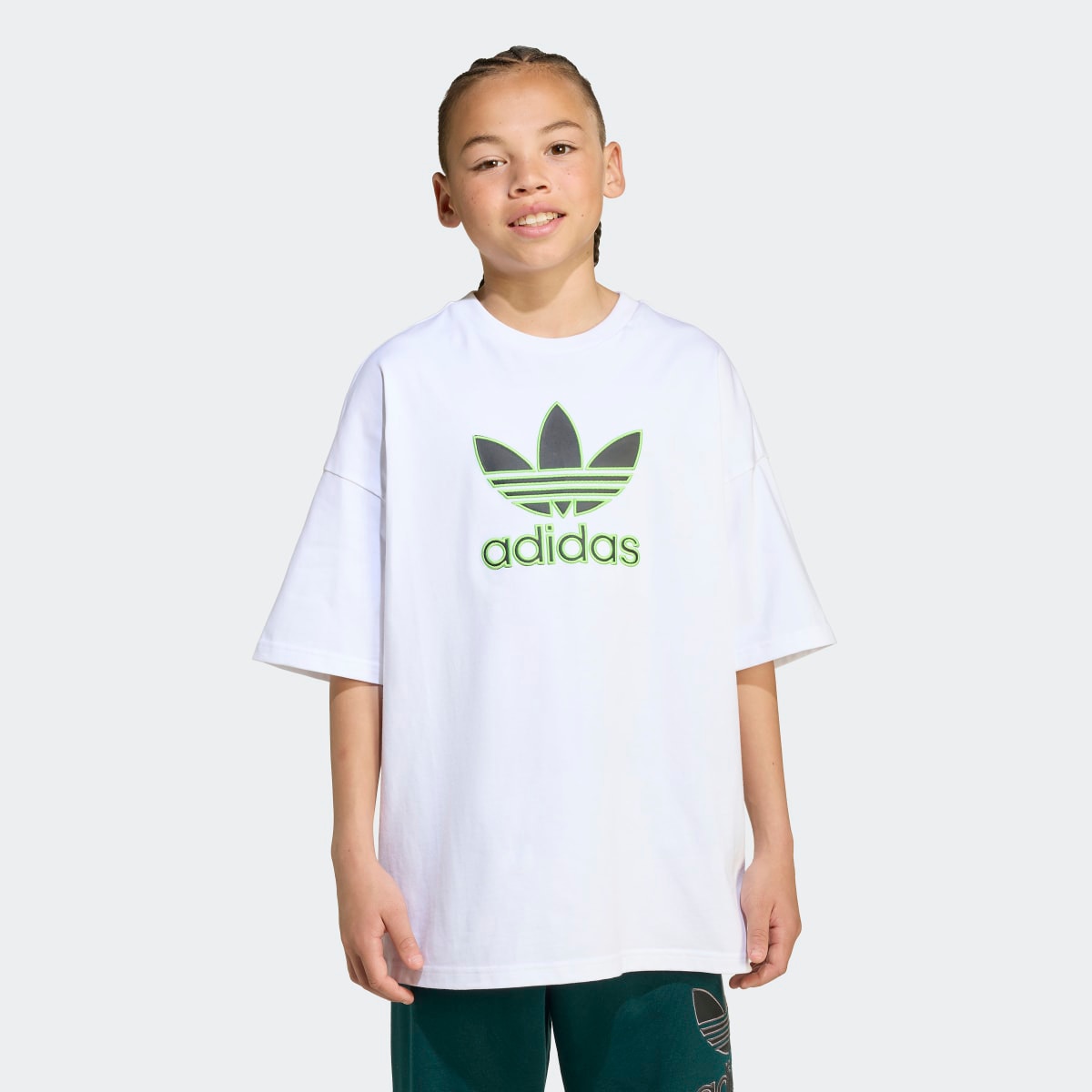 T-shirt de Criança Oversize Trefoil Originals Branco-3