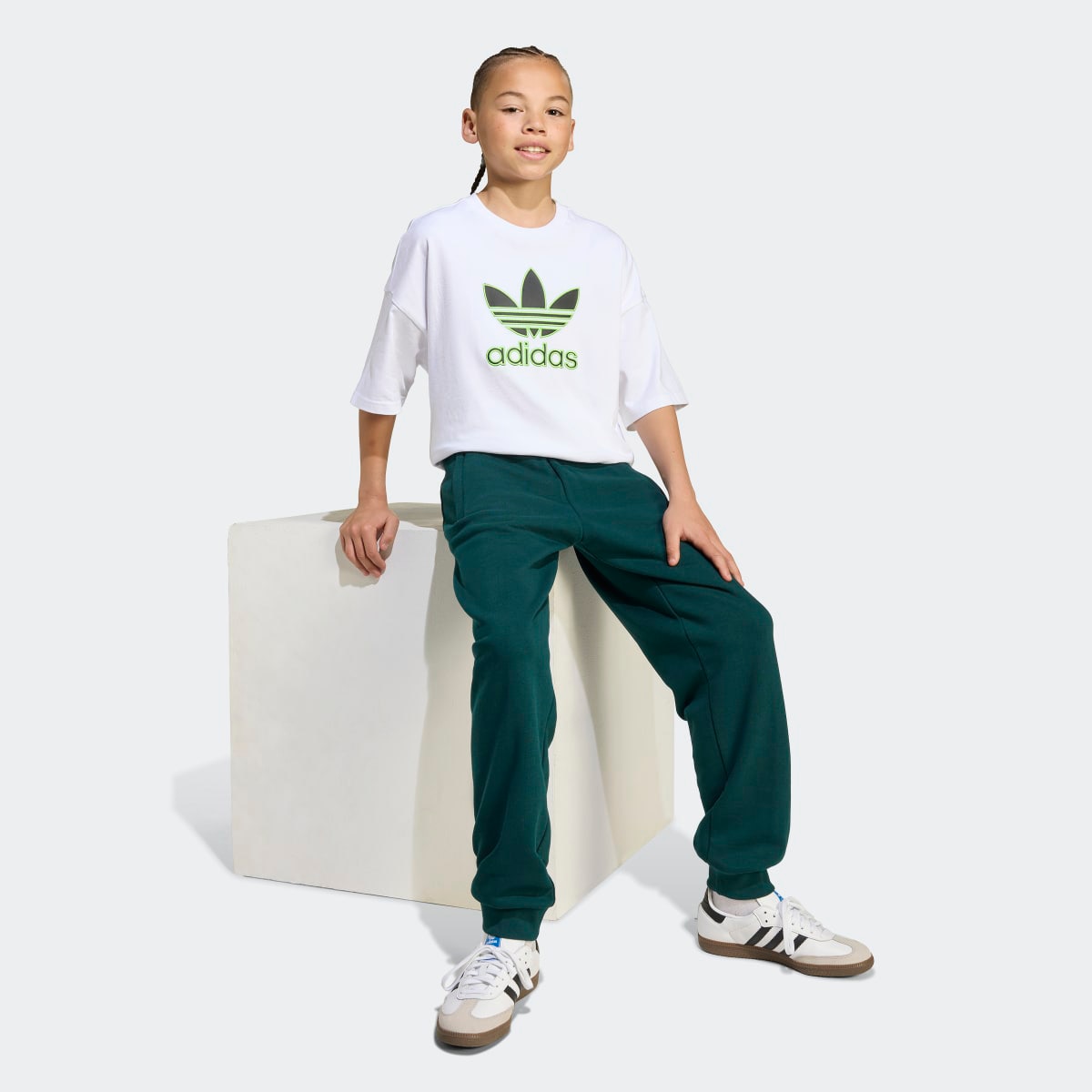 T-shirt de Criança Oversize Trefoil Originals Branco-5