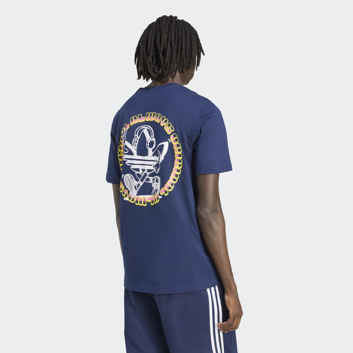 T-shirt de Homem Trefoil Series Loose Originals Azul-marinho-2