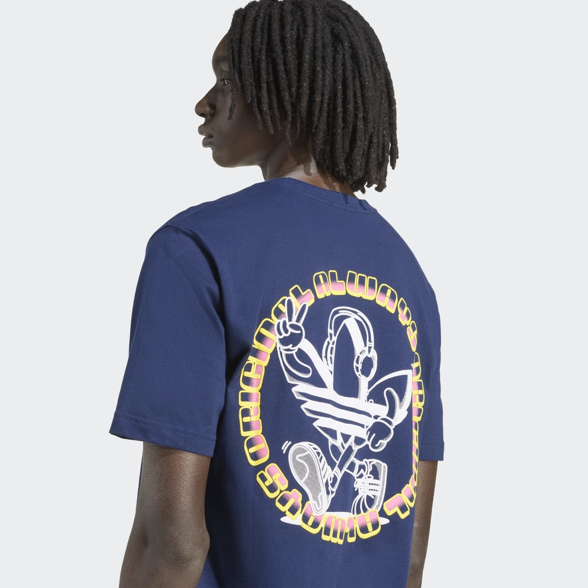 T-shirt de Homem Trefoil Series Loose Originals Azul-marinho-3