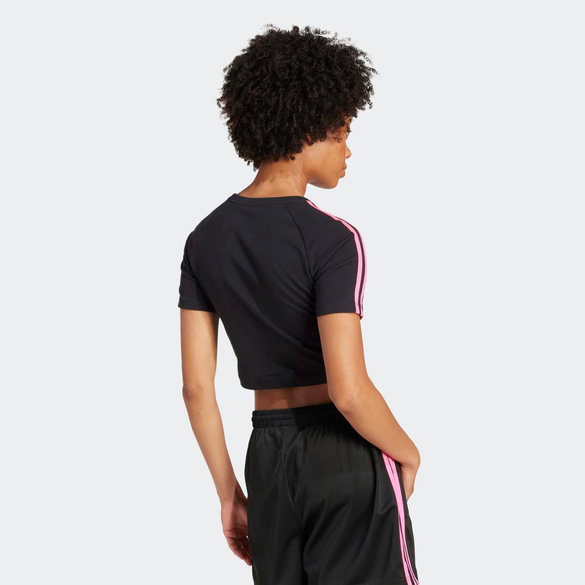 T-shirt de Mulher Baby 3 Faixas Originals Preto-2