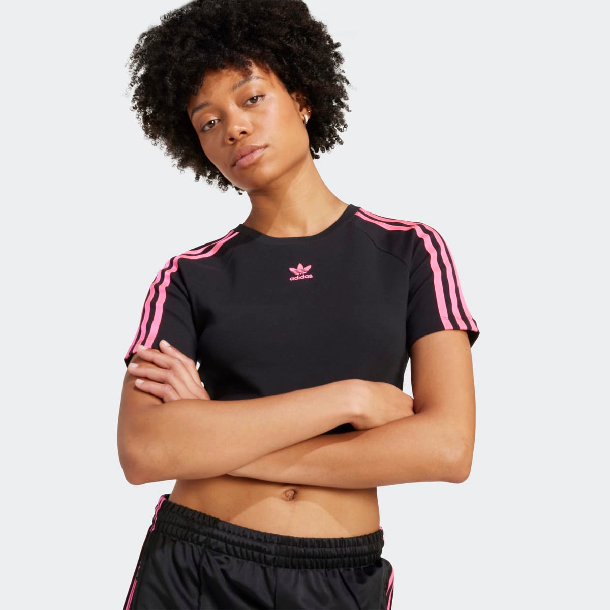 T-shirt de Mulher Baby 3 Faixas Originals Preto-3
