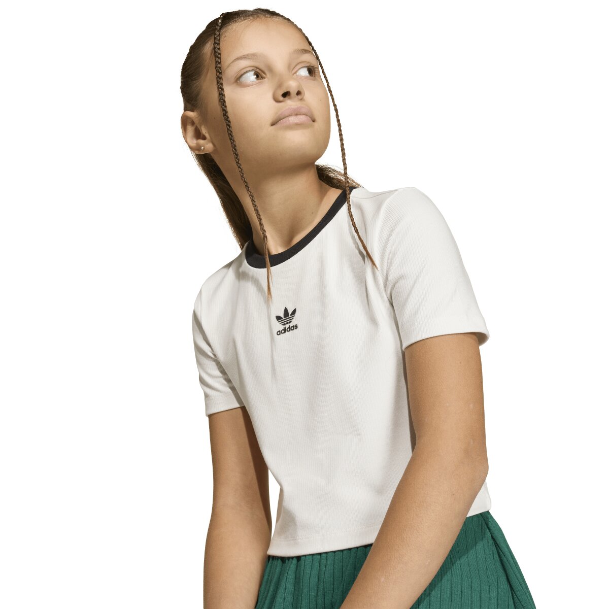 T-shirt de Menina Trefoil Essentials Originals Branco-4