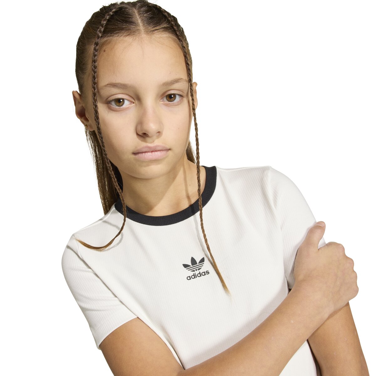 T-shirt de Menina Trefoil Essentials Originals Branco-5