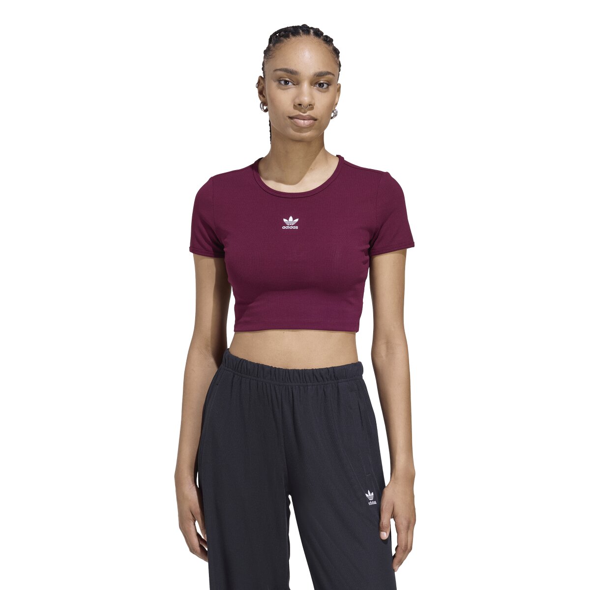 T-shirt de Mulher Trefoil Essentials Originals Bordeaux-1