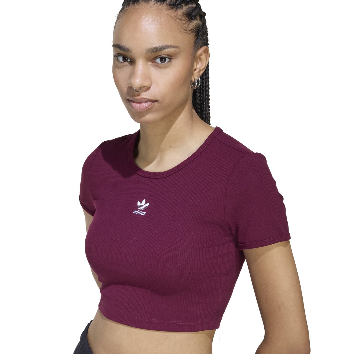 T-shirt de Mulher Trefoil Essentials Originals Bordeaux-5