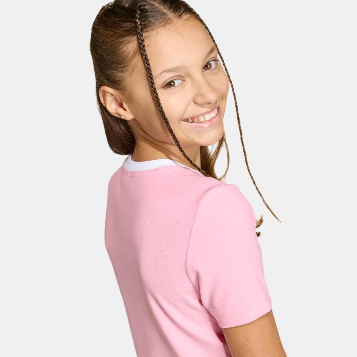T-shirt de Menina Trefoil Essentials Originals Rosa-3