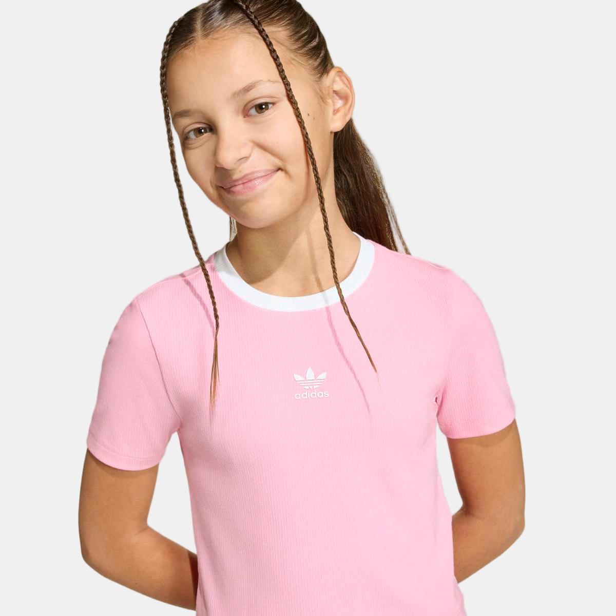 T-shirt de Menina Trefoil Essentials Originals Rosa-4