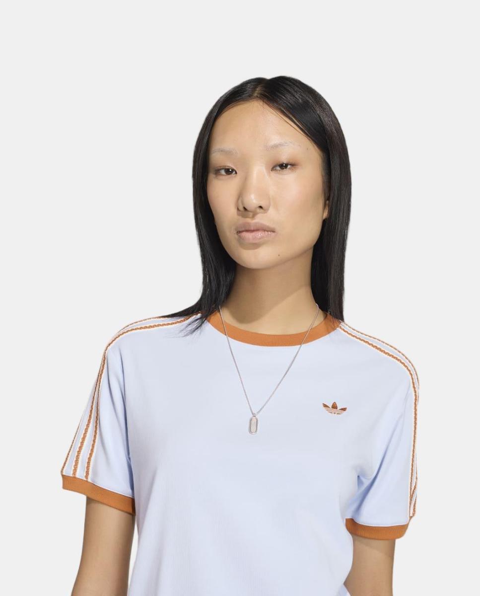 T-Shirt de Mulher 3S Tee adidas Originals Azul-3