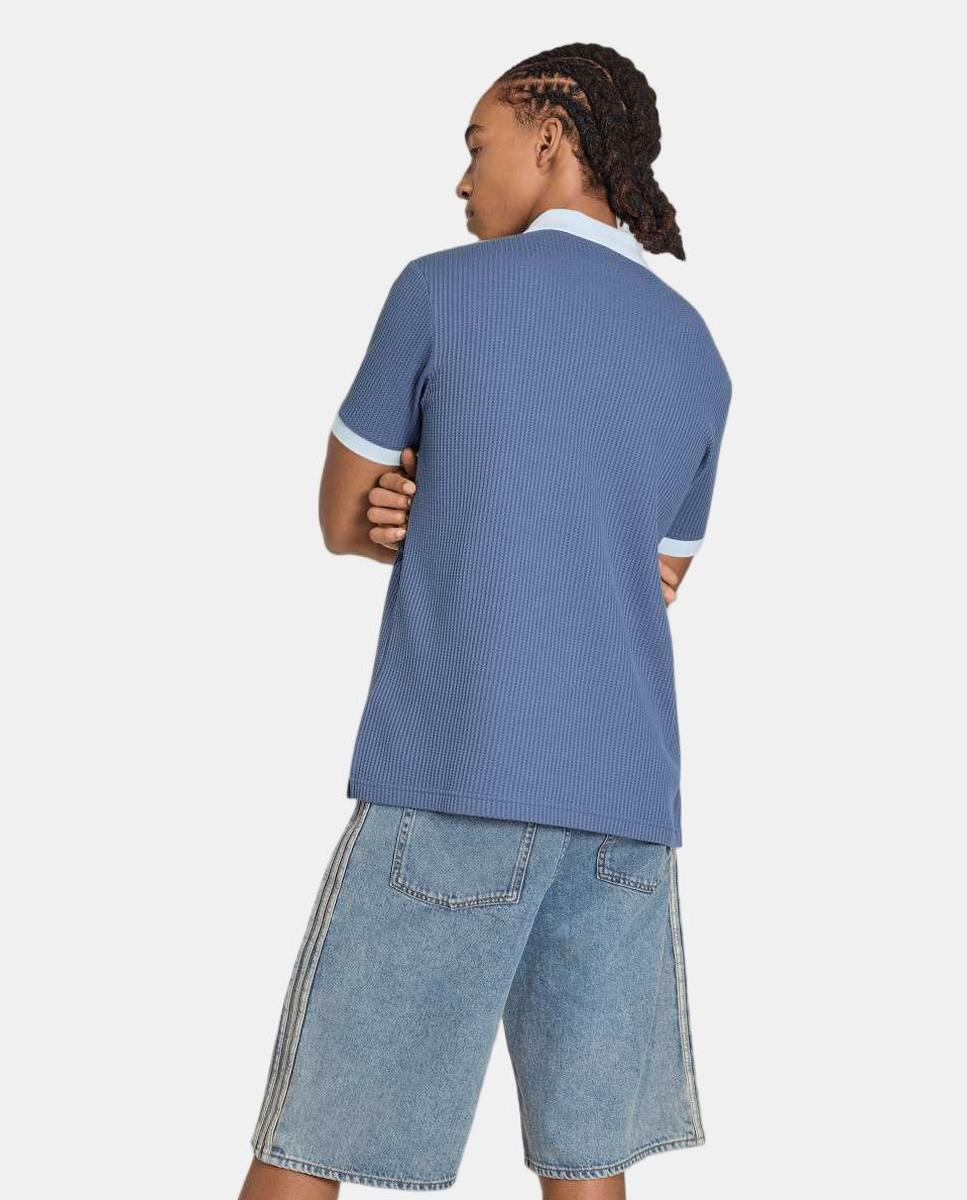 Polo de Homem Waffle Polo Originals Azul-2