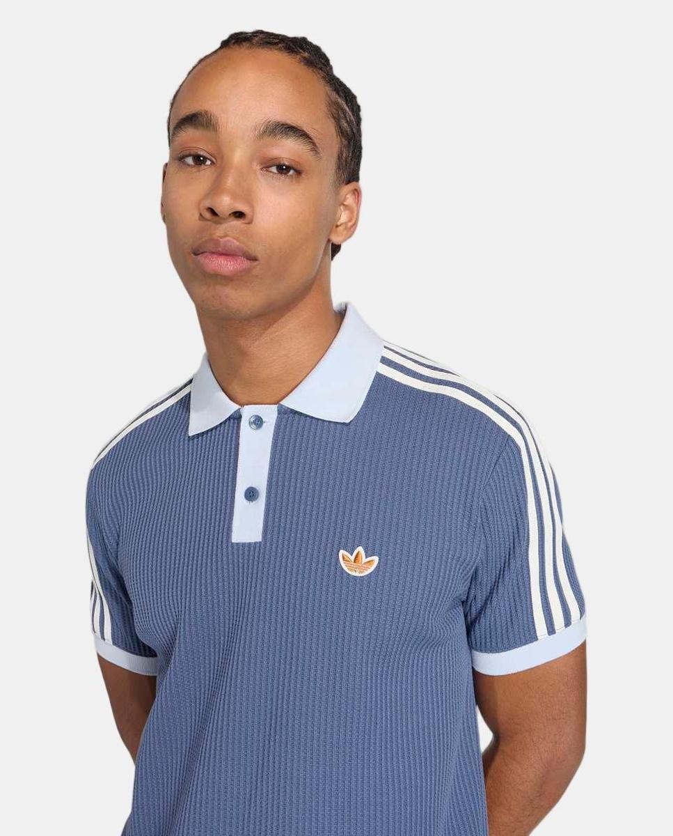 Polo de Homem Waffle Polo Originals Azul-3
