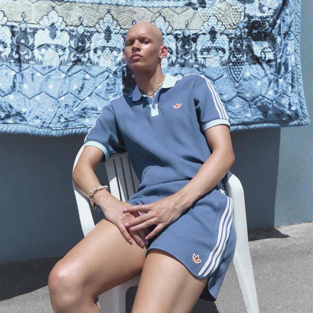 Polo de Homem Waffle Polo Originals Azul-7