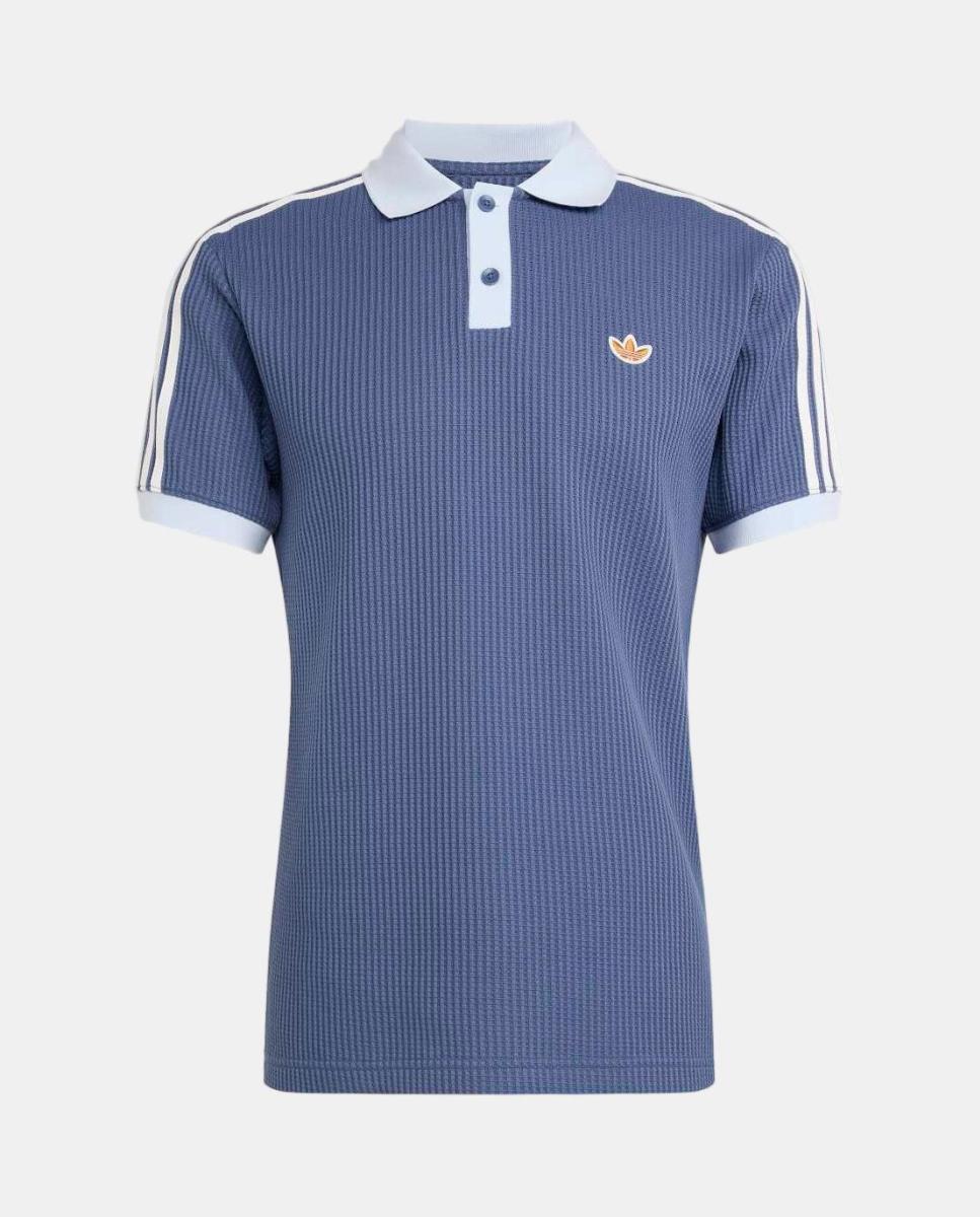 Polo de Homem Waffle Polo Originals Azul-8