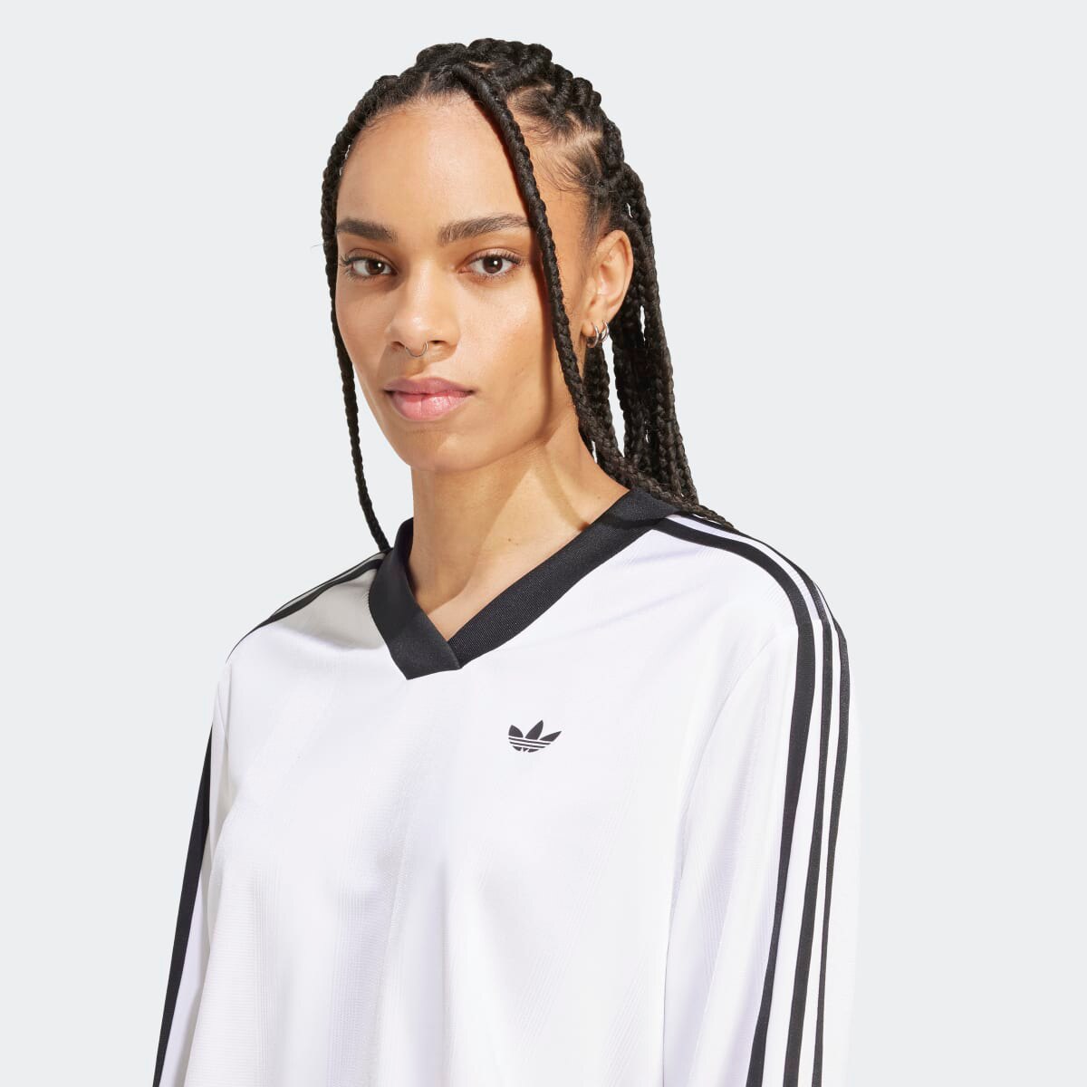 T-shirt de Mulher Adicolor Football Jacquard Crop Originals Branco-4