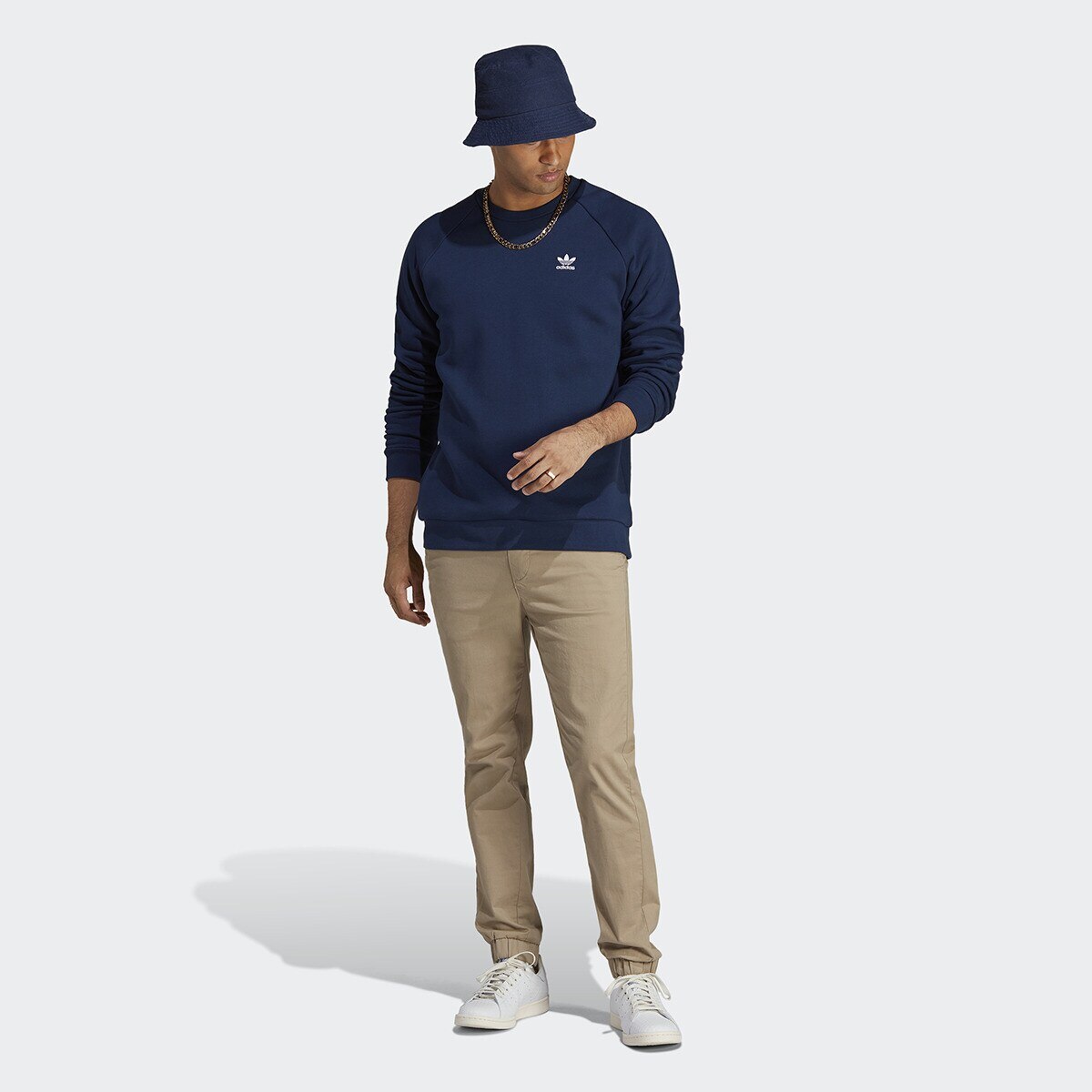 Sweatshirt Trefoil Essentials Originals Azul-marinho-6