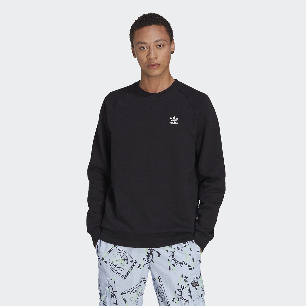 Sweatshirt Trefoil Essentials Originals Preto-1