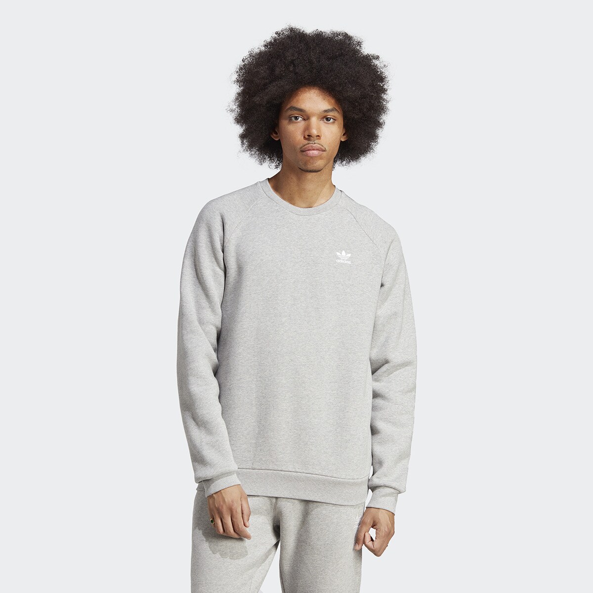 Sweatshirt Trefoil Essentials Originals Cinzento-1