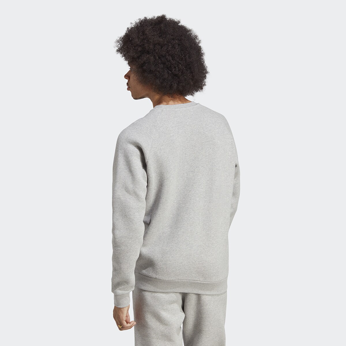Sweatshirt Trefoil Essentials Originals Cinzento-2