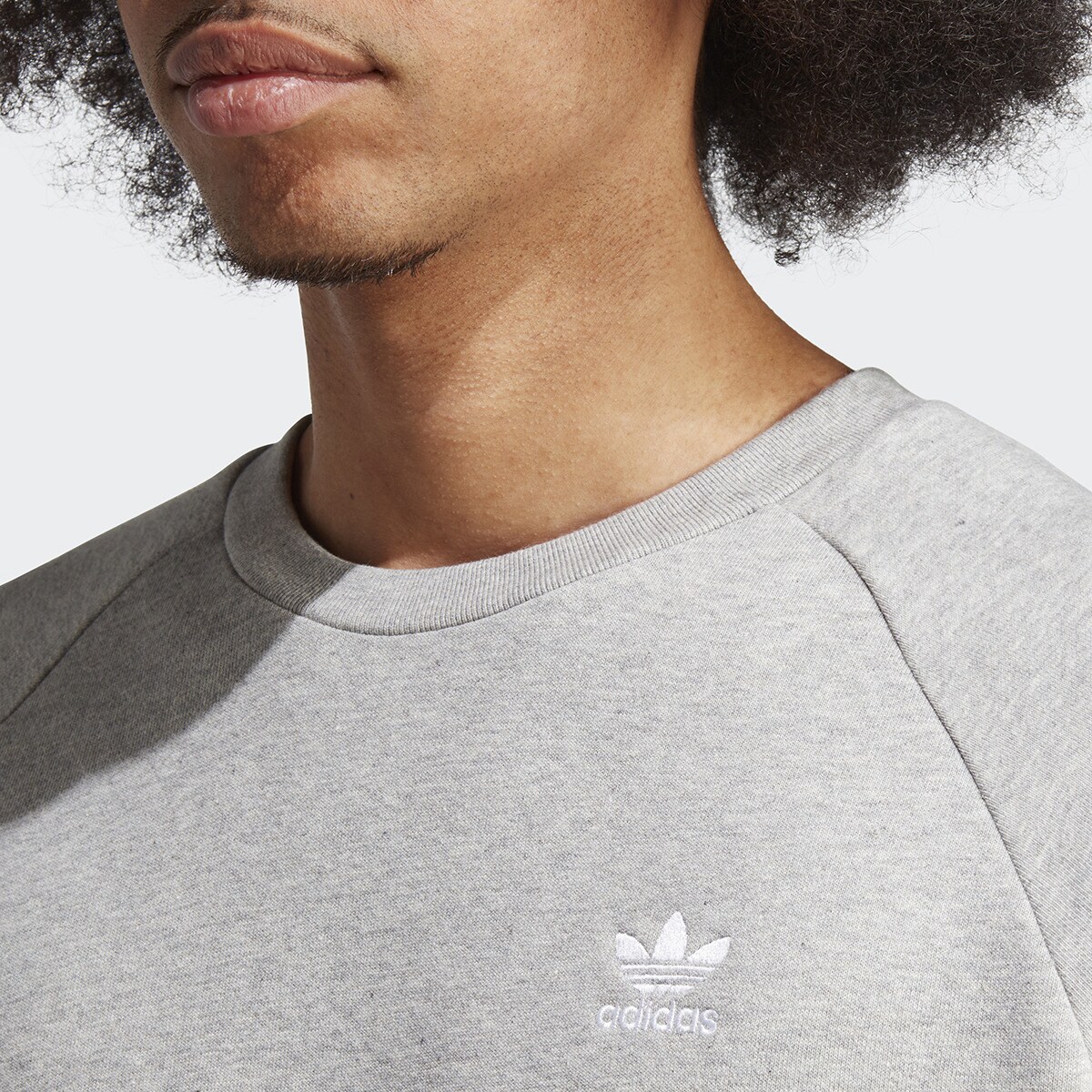 Sweatshirt Trefoil Essentials Originals Cinzento-4