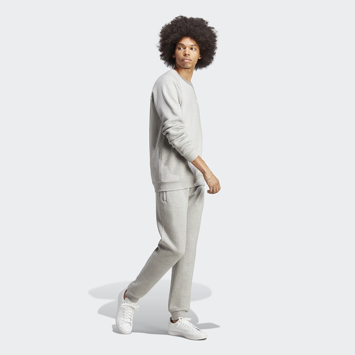 Sweatshirt Trefoil Essentials Originals Cinzento-6
