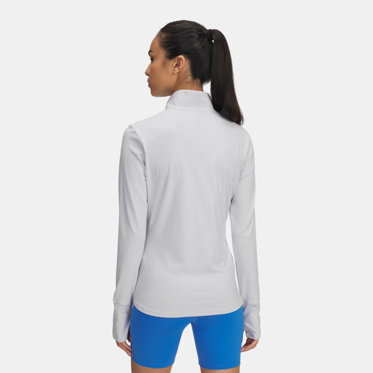 T-shirt de Mulher Launch Pro Half Zip Cinzento-2