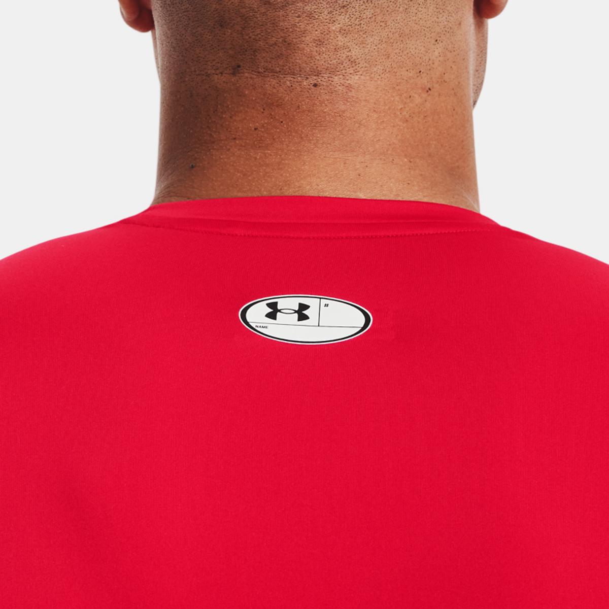 T-shirt de homem HeatGear® Under Armour Vermelho / Branco-3