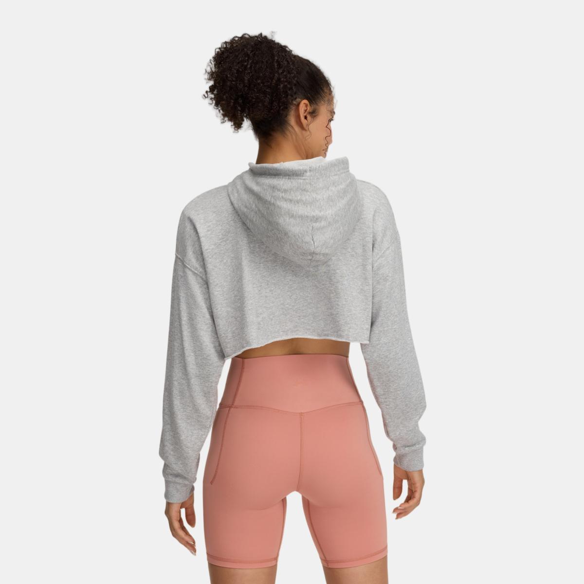 Sweatshirt de Mulher Icon Terry Crop Hoodie Cinzento-2