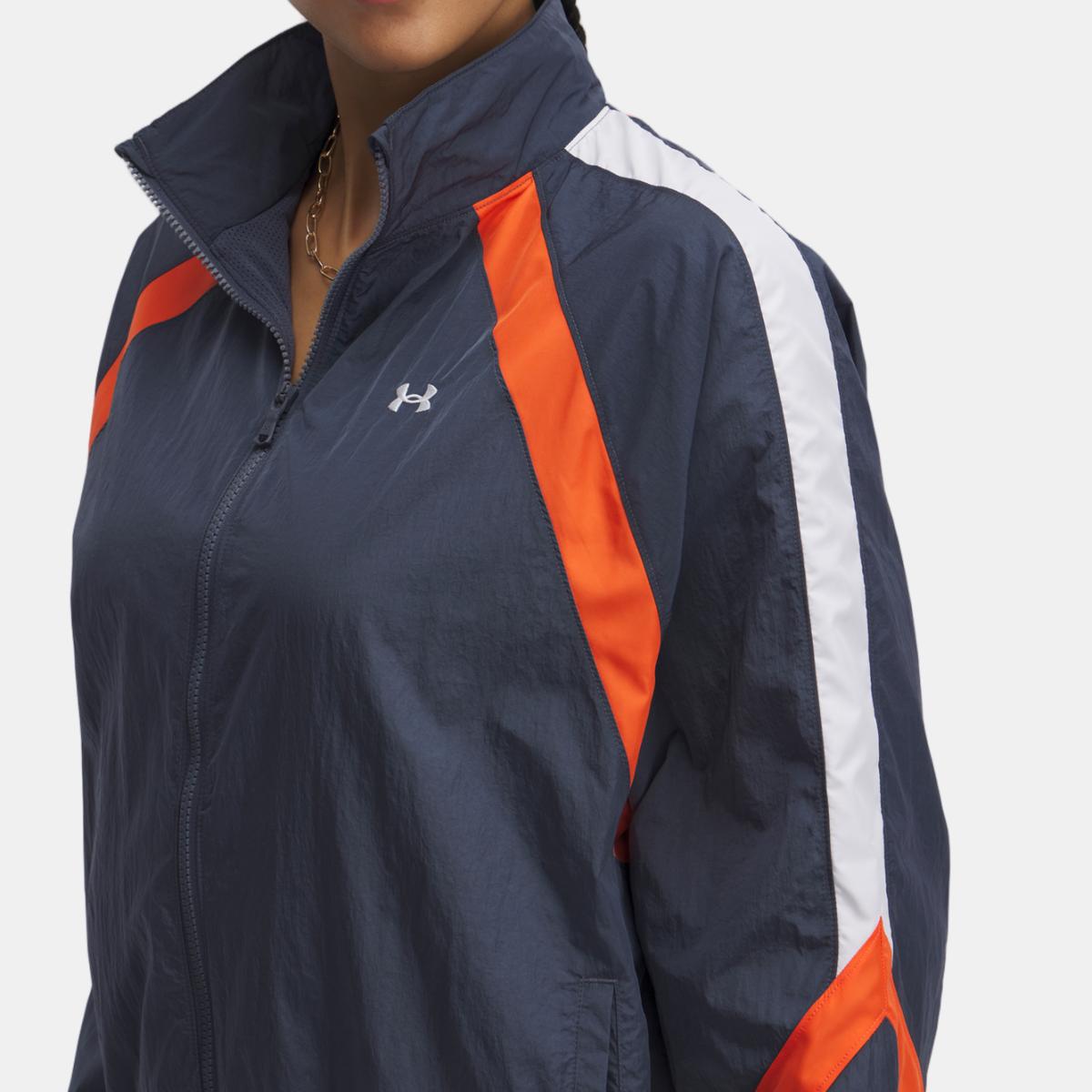 Sweatshirt de Mulher Icon Crinkle Track Jacket Cinzento-3