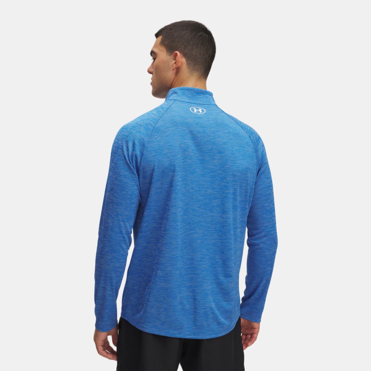 T-shirt de Homem Tech Textured 1/2 Zip Azul-2