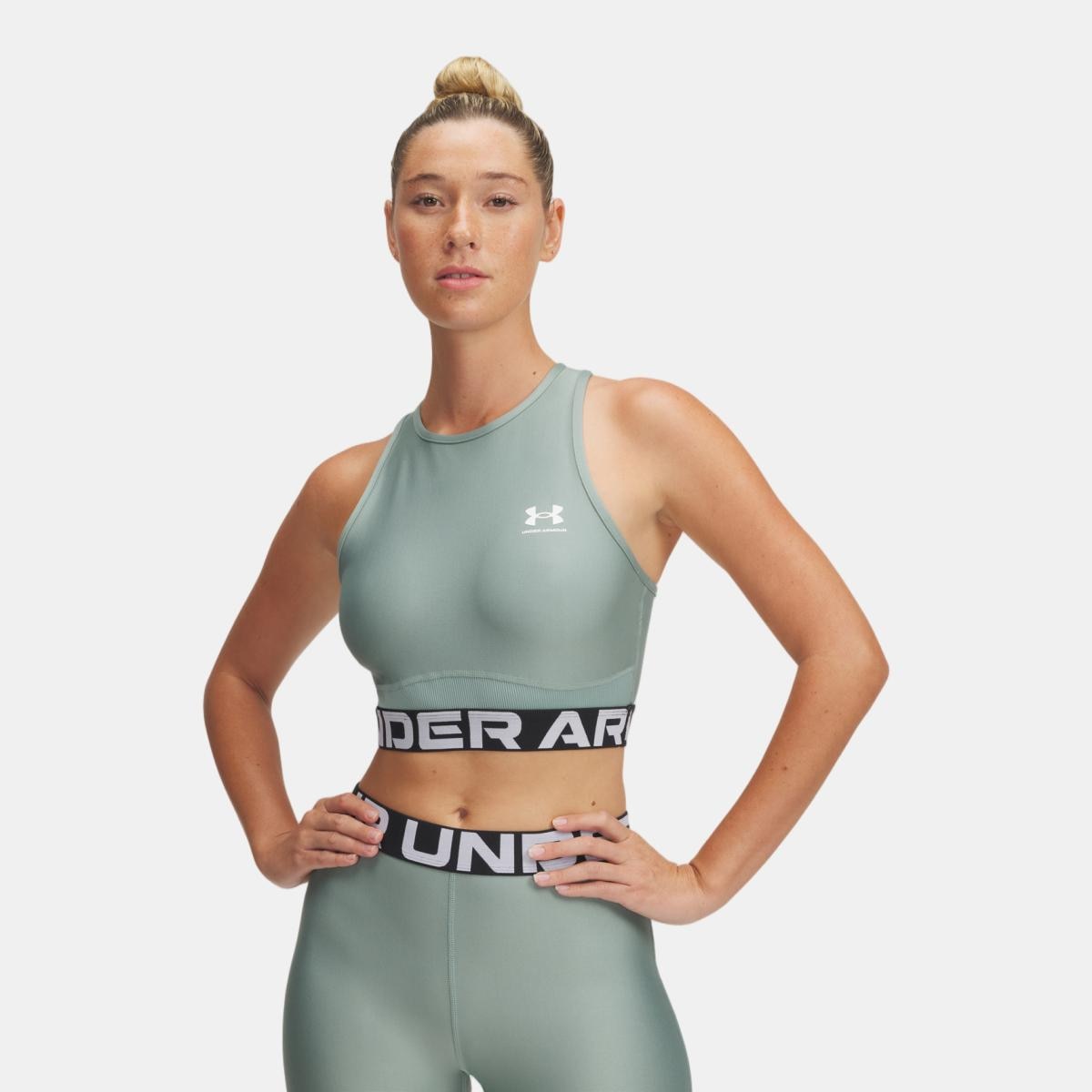 T-shirt de Mulher HeatGear Rib Tank Verde-1