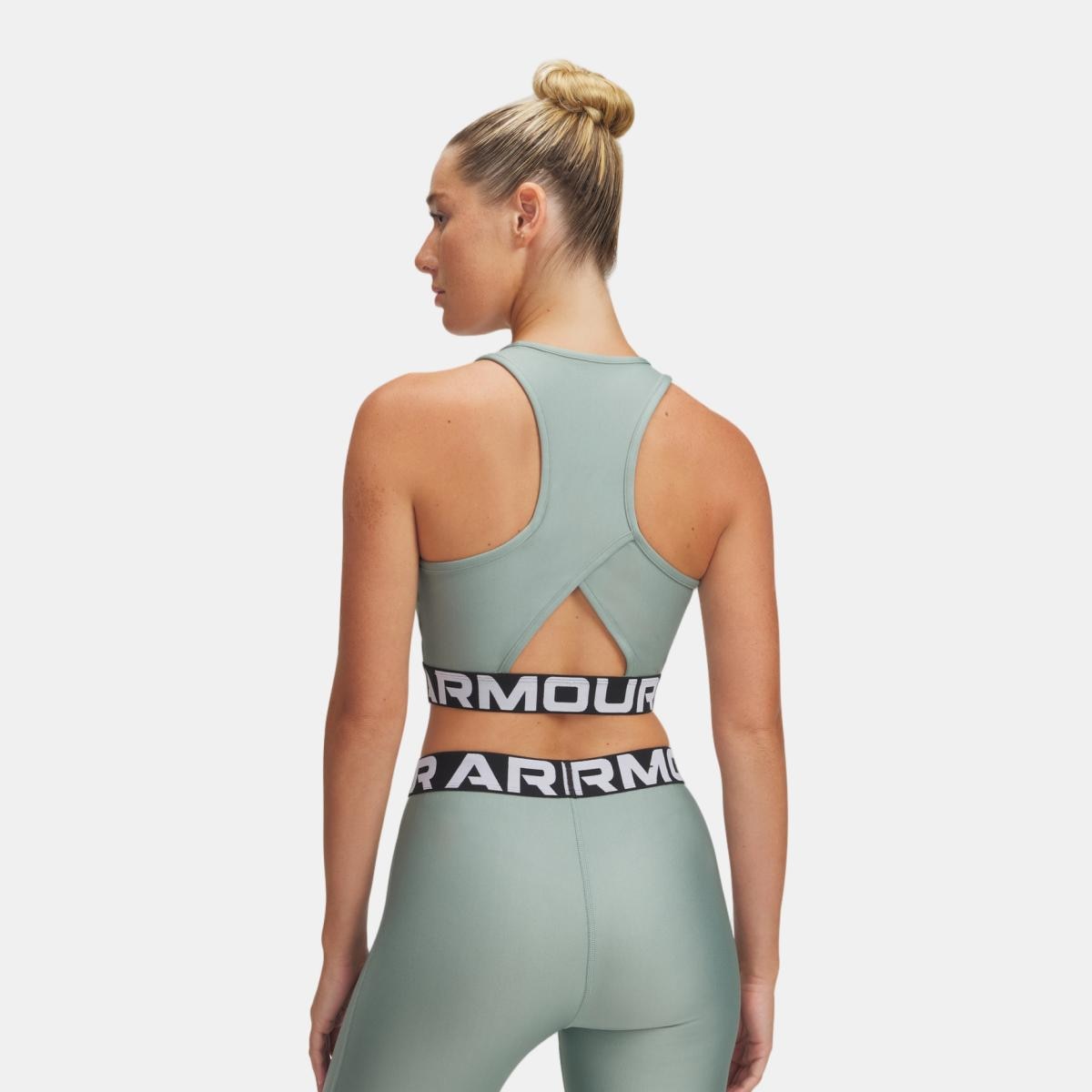 T-shirt de Mulher HeatGear Rib Tank Verde-2