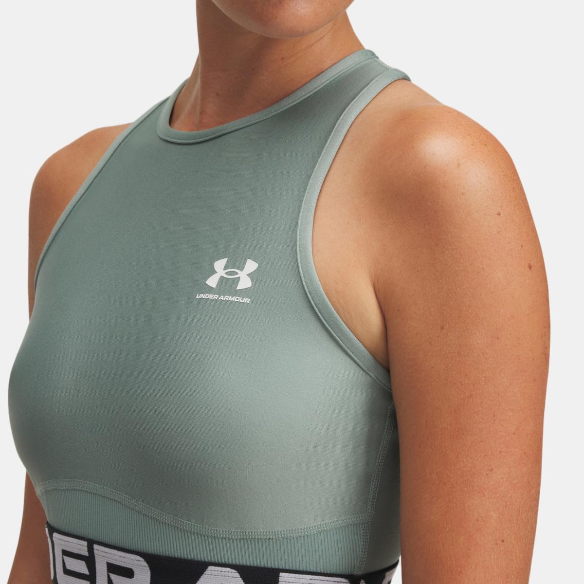 T-shirt de Mulher HeatGear Rib Tank Verde-3