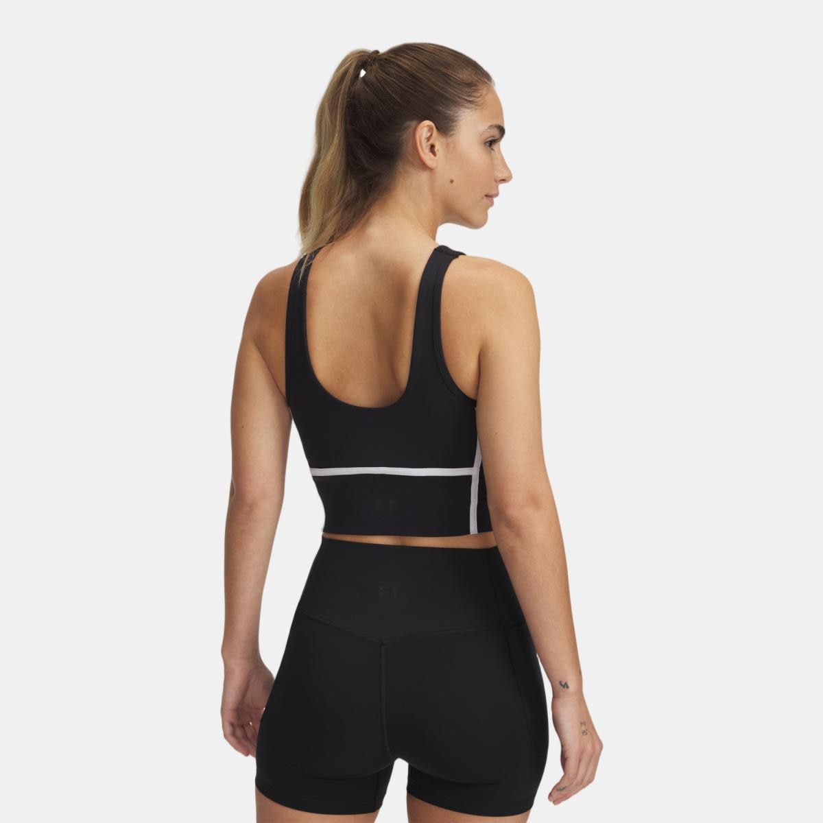 T-shirt de Mulher Meridian Piped Crop Tank Preto-2