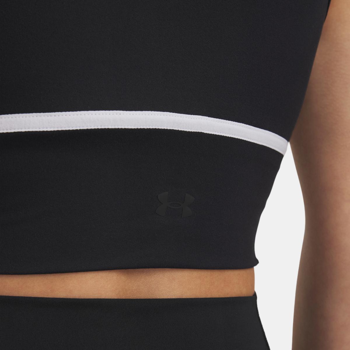 T-shirt de Mulher Meridian Piped Crop Tank Preto-3