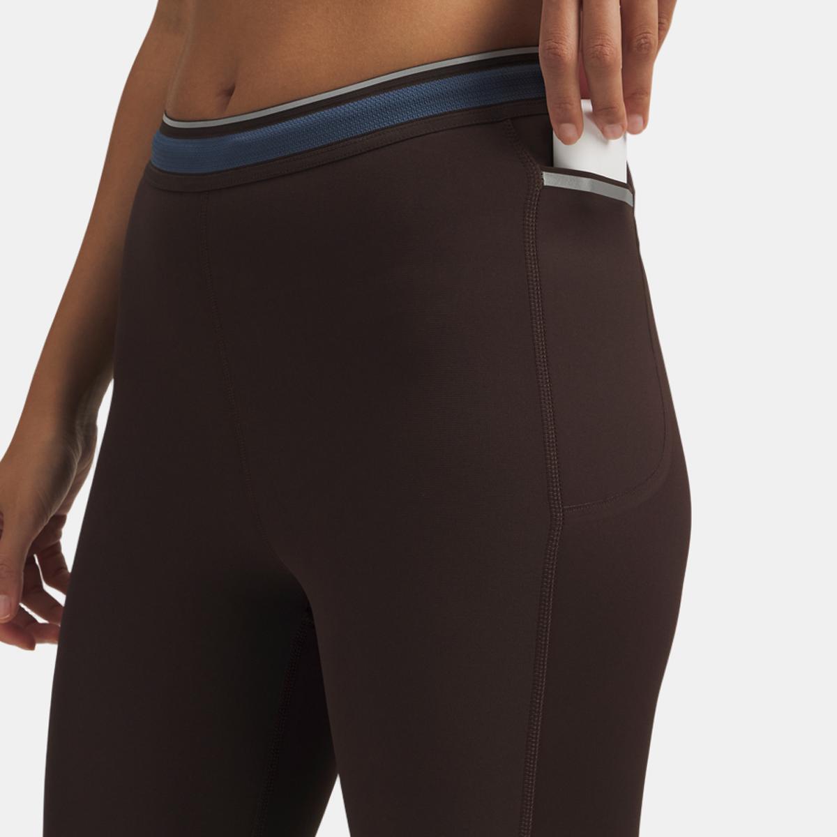Leggings de Mulher Halo Run CW Tights Castanho-3