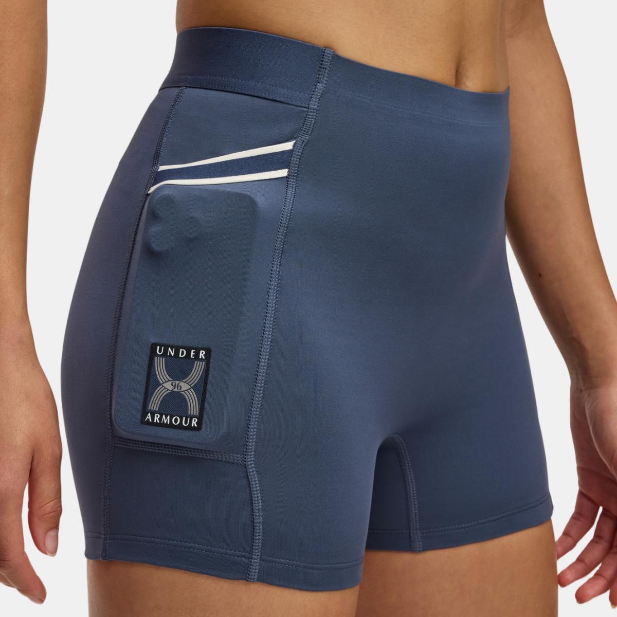 Calções de Mulher Run 96 Short Cinzento-3