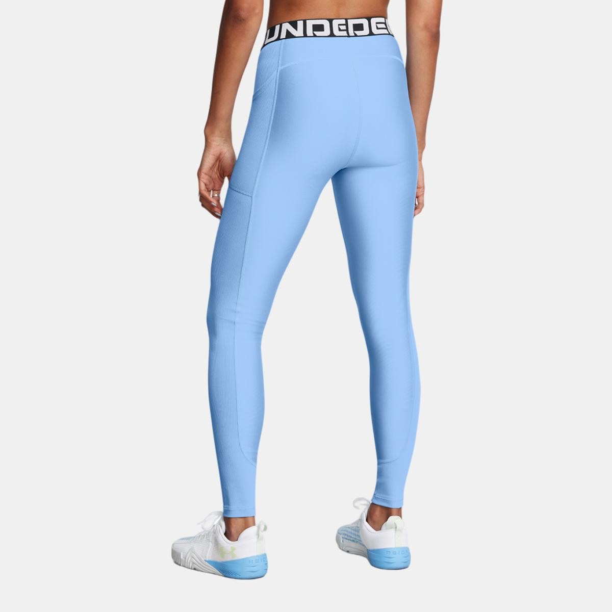 Leggings de Mulher Heatgear Rib Legging-Blk Azul-2