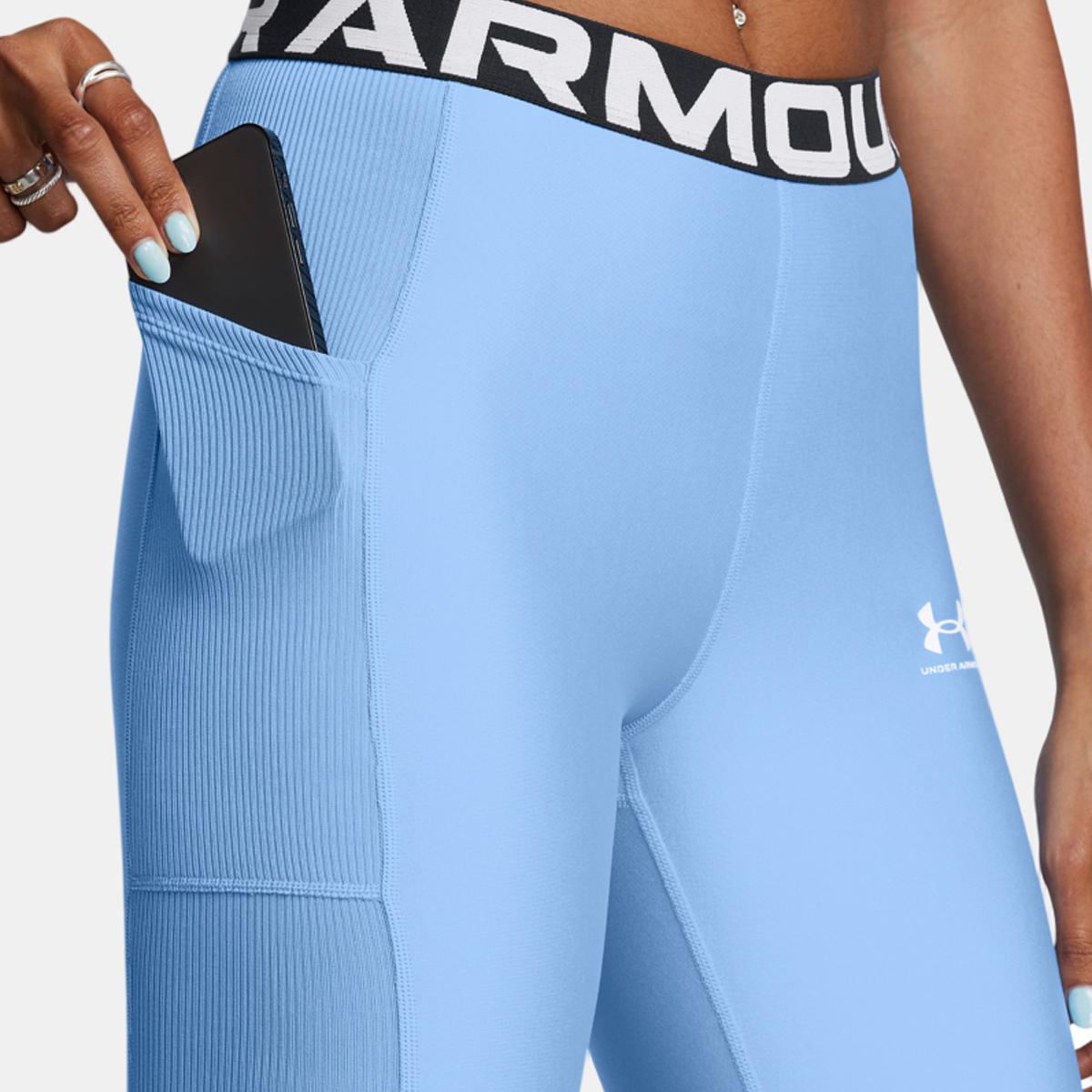Leggings de Mulher Heatgear Rib Legging-Blk Azul-3